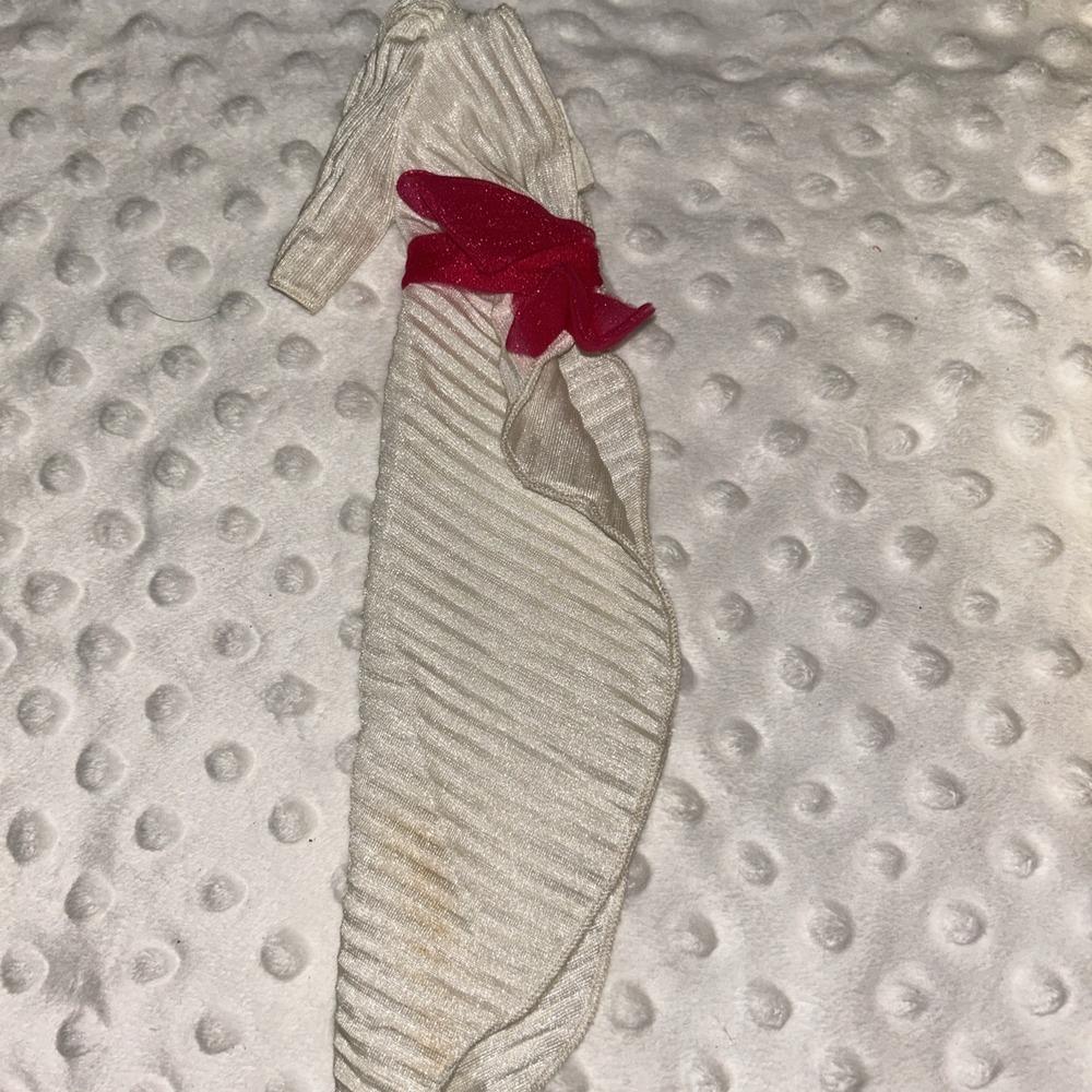 Vintage Mattel Barbie White Gown‎ Fuchsia Bow 1984 Day to night Fashion #9082